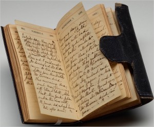 Sophia Peabody Hawthornes journal is included in The Diarywith the diary of her husband Nathaniel Hawthorne. photo graham haber
