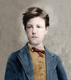 Portrait d' Arthur Rimbaud (1859 - 1891) , d'apres la photo de Carjat .rnu{a9. credit photo :Bianchetti/Leemage